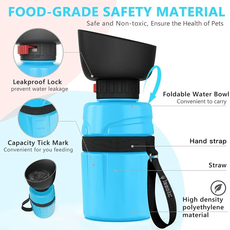 Foldable Dog Water Bottle With Flip Out Cup
