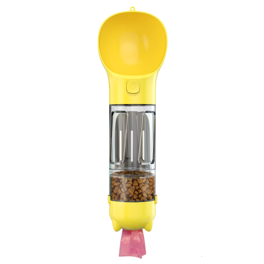 300 500ml Portable Multifunction Dog Water Bottle Food Feeder For Big Dogs 3 In 1 Poop Dispenser Puppy Pet Travel Drinking Bowls