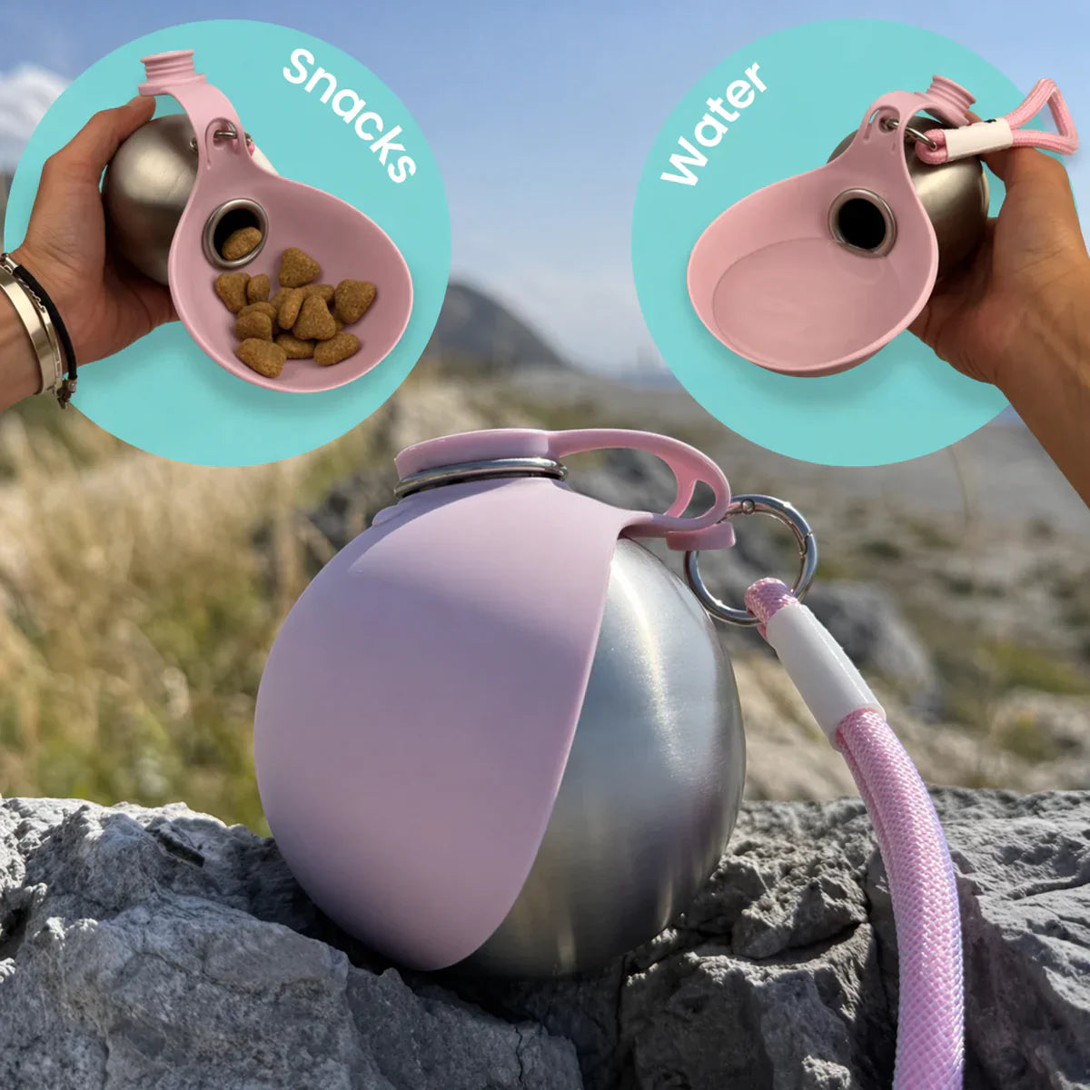 Stainless Steel Dog Water Bottle With Clip
