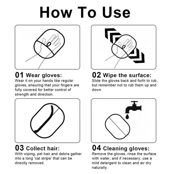 Pet Hair Remover Mitt Pet Hair Remover Gloves Deshedding Brush Glove For Dog Cat Rabbit With Long Short Curly Hair