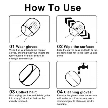 Pet Hair Remover Mitt Pet Hair Remover Gloves Deshedding Brush Glove For Dog Cat Rabbit With Long Short Curly Hair