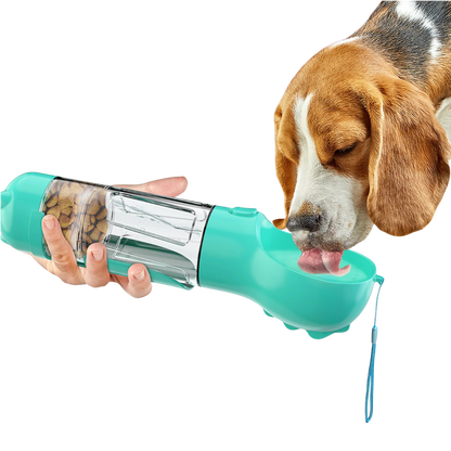 300 500ml Portable Multifunction Dog Water Bottle Food Feeder For Big Dogs 3 In 1 Poop Dispenser Puppy Pet Travel Drinking Bowls